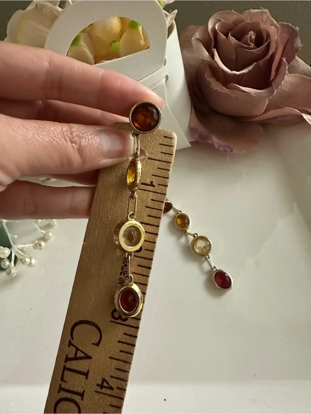 Lizzie Fortunato City Of Gems Earrings Linear Earrings Red Orange